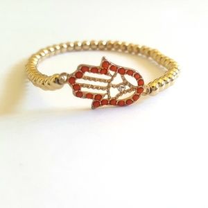 Elastic Hamsa Pendant Bracelet